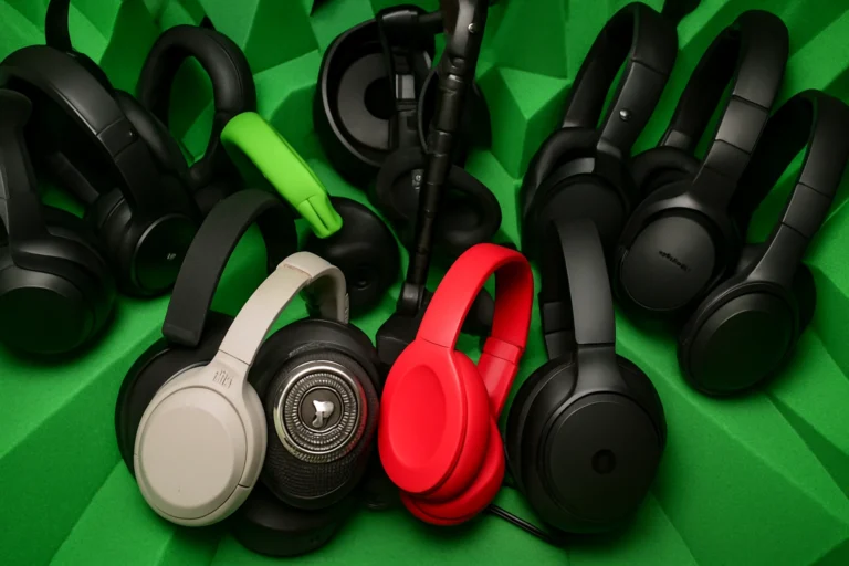 several headphones